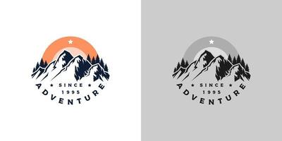 berg avontuur logo ontwerp vector