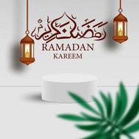 realistische podium ramadan kareem vector