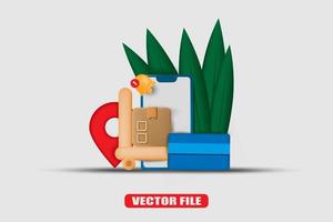 online winkelen concept illustratie 3d vector