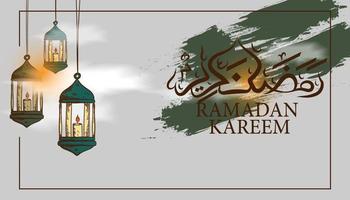 hand getekende achtergrond ramadan kareem concept vector