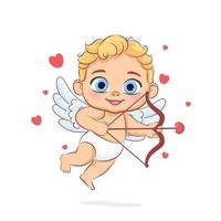 schattige baby cupido met een strik. cartoon vectorillustratie. vector