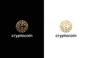cryptomunt of een cryptovaluta-logo en -pictogram vector