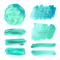 Teal Pastel aquarel Badge Set vector