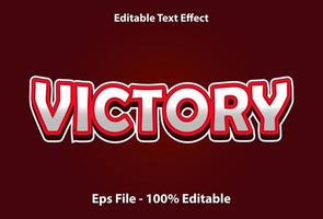 overwinning teksteffect bewerkbaar in rood. vector