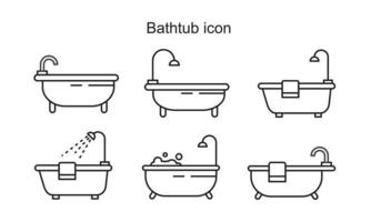 badkuip pictogram sjabloon zwarte kleur bewerkbaar. badkuip pictogram symbool platte vectorillustratie voor grafisch en webdesign. vector