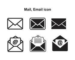 mail, e-mailpictogram sjabloon zwarte kleur bewerkbaar. mail, e-mailpictogram symbool platte vectorillustratie voor grafisch en webdesign. vector