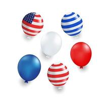Veelkleurige ballon met gestreepte VS-vlag vector