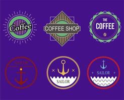 vector collectie van koffie en anker logo