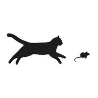 illustratie van een kat die over een muis rent vector