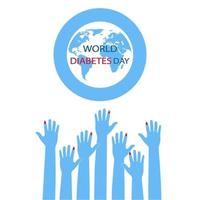 illustratie van een blauwe cirkel en globe. wereld diabetes dag. vector