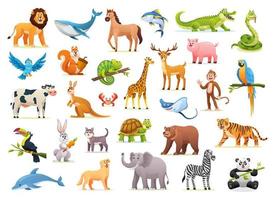 verzameling schattige cartoondierenillustraties vector