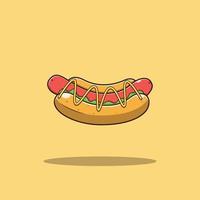 hotdog eten pictogram vectorillustratie vector