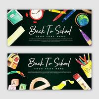 Terug naar school banner set vector