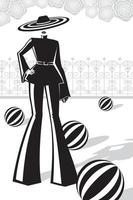 modieuze vrouw draagt zwarte kleding illustratie vector