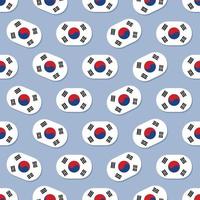 naadloze vlag van Zuid-Korea in vlak stijlpatroon vector