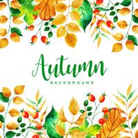 Mooie aquarel herfstbladeren achtergrond vector