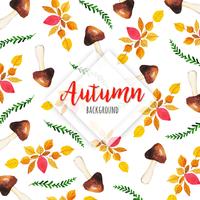 Mooie aquarel herfstbladeren achtergrond vector