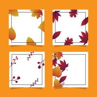 Herfst minimalistische frame set vector