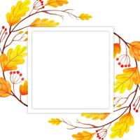 Waterverf Herfstbladeren Frame vector