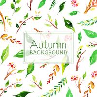 Mooie aquarel herfst groen achtergrond vector