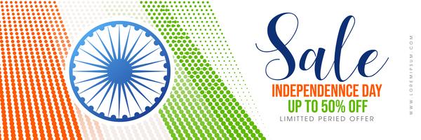 Creatieve verkoopaffiche voor viering van Indische Onafhankelijkheidsdag vector