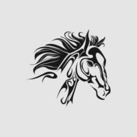 paard logo tribal stijl hand tekenen vector