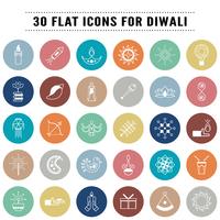 Bundel van pictogrammen in concept Diwali, festival van licht vector