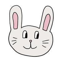 schattige cartoon doodle konijn geïsoleerd op een witte achtergrond. grappig konijn.