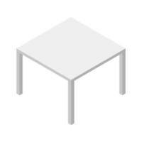 isometrische tafel geïsoleerd op een witte achtergrond vector