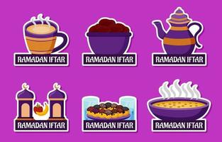 ramadan iftar-stickerset vector
