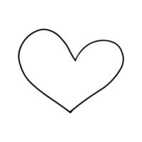 kleurrijk schattig hand getrokken hart. doodle symbool, pictogram geïsoleerd op wit. vector