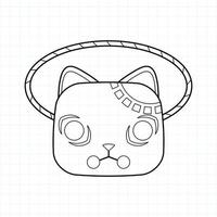 Japanse kitsune masker kleurplaat, vectorillustratie eps.10 vector