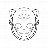 Japanse kitsune masker kleurplaat, vectorillustratie eps.10 vector