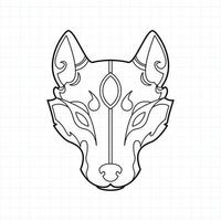 Japanse kitsune masker kleurplaat, vectorillustratie eps.10 vector