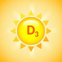 stralende zon concept vitamine d. banner voor reclame voor vitamine d. vector illustratie