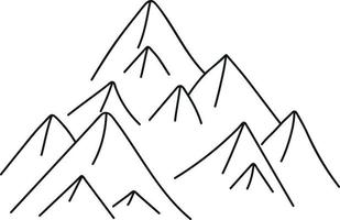afbeelding van bergtoppen in doodle-stijl vector