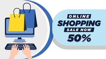 online winkelen banner ontwerpsjabloon mega sale vector