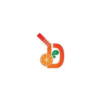 letter c met sap oranje pictogram logo ontwerpsjabloon vector