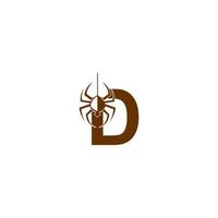 letter d met spin pictogram logo ontwerpsjabloon vector