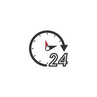 24-uurs pictogram logo vector illustratie ontwerp