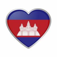 Cambodja hart vlag sticker vector