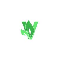 letter v logo blad pictogram ontwerpconcept vector