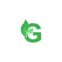 letter g logo blad pictogram ontwerpconcept vector