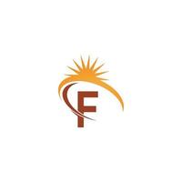 letter f met zonnestraal pictogram logo ontwerp sjabloon illustratie vector