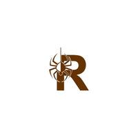 letter r met spin pictogram logo ontwerpsjabloon vector