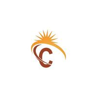 letter c met zonnestraal pictogram logo ontwerp sjabloon illustratie vector