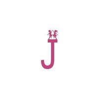 letter j en kinderen pictogram logo ontwerp vector