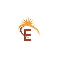 letter e met zonnestraal pictogram logo ontwerp sjabloon illustratie vector