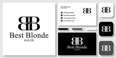 beste combinatie van initialen met blond haar hoofdletters met sjabloon voor visitekaartjes vector