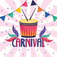 Carnaval-affiche met banner en trommel vector